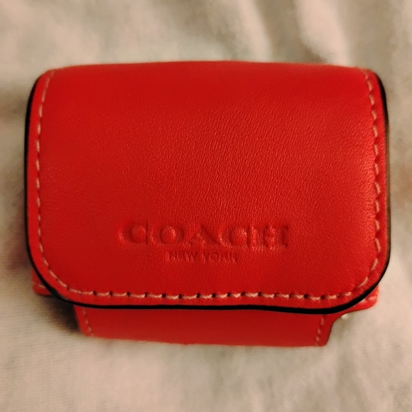 Coach Other - Coach Red Leather Airpod Pouch
